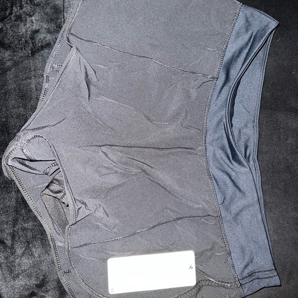 Layer 8 Womens Large black running shorts w/biker shorts liner